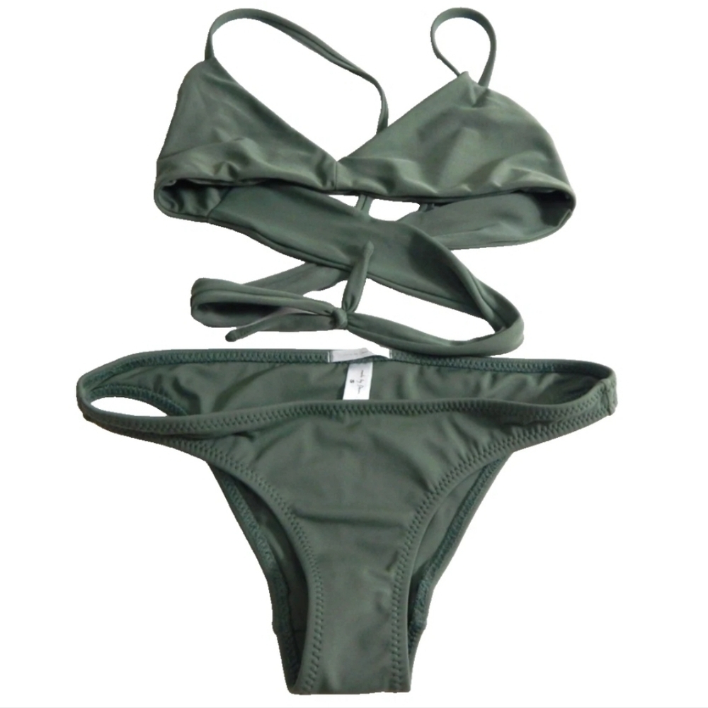 Made By Dawn Green Wrap Bikini